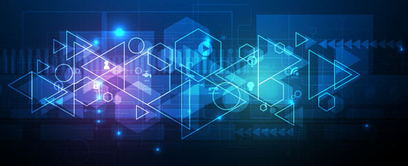 Abstract hexagon background. Technology poligonal design. Digital futuristic minimalism