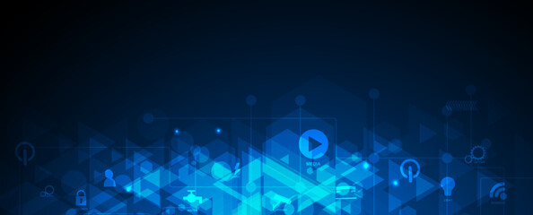 Abstract hexagon background. Technology poligonal design. Digital futuristic minimalism