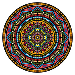 Naklejka na ściany i meble Mandala in a circle Beautiful ethnic pattern, colorful, ethnic, bohemian. 