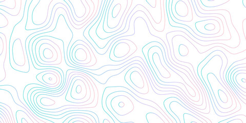 Abstract Topographic map background with wave line. gradient multicolor wave curve lines banner background design. Vector illustration. Line topography map contour background. - obrazy, fototapety, plakaty