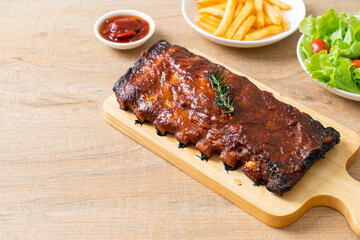 grilled and barbecue ribs pork