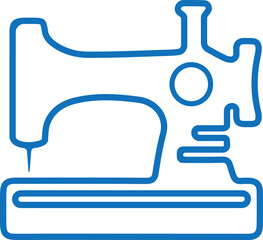 Sewing icon, sewing machine icon blue vector