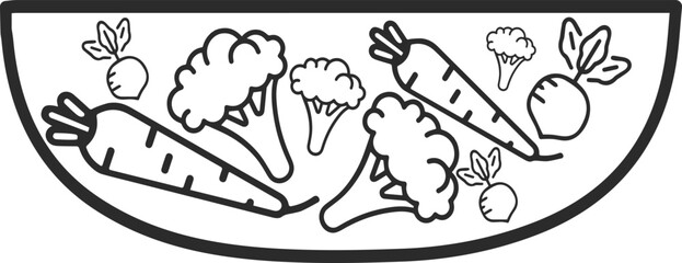 Healthy food icon, authentic food line icon black vector