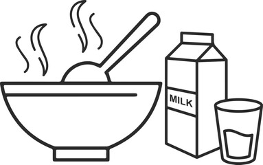 Healthy food icon, authentic food line icon black vector