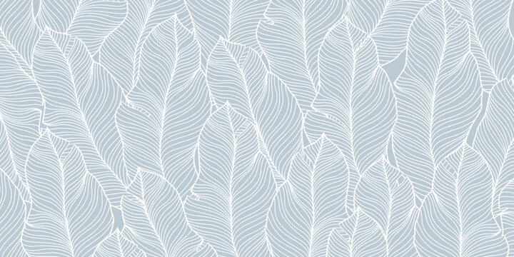 Abstract vector background in pale blue colors with leaves for design, creativity, covers and wallpapers, print