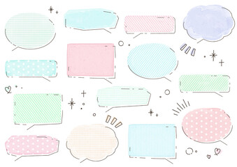 水彩の吹き出しセット1