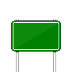 Blank Road sign isolated on white background