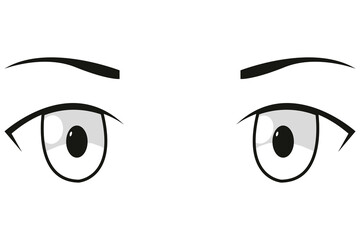 Cute anime eyes. Vector illustration
