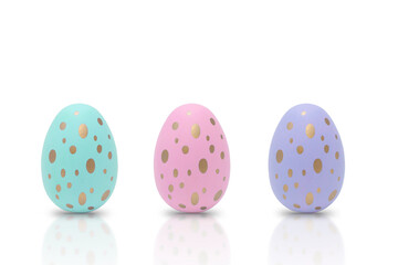 Happy Easter. Beautiful colorful egg with different pattern isolated on a white background.