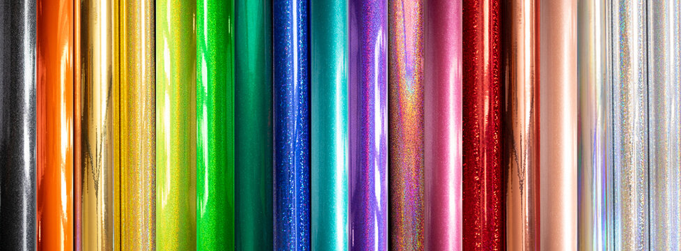 Rolls of Glitter and holographic Vinyl