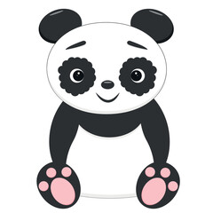 Cute cartoon panda on a white background. © Irina Ivanuk