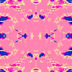 Obraz premium Tie Dye Seamless Pattern. Rose Repeat. Vivid