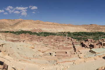 A moroccan village in a desert
