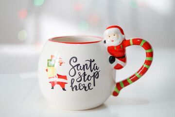 cup of coffee with christmas decoration
