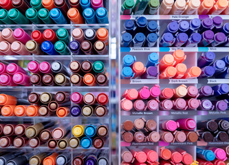 Background of lots assorted colorful marker pen set