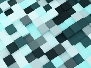 3d rendered abstract blue background with square shape