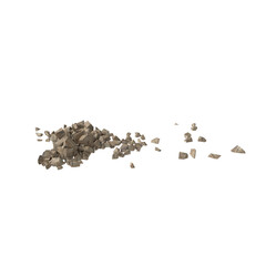 Rock debris isolated transparent background 3d rendering
