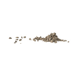 Rock debris isolated transparent background 3d rendering
