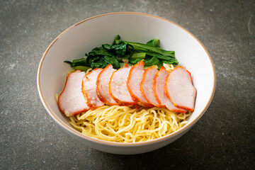 Barbecue Red Pork Noodles with Soup