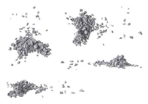 Rock Debris Isolated Transparent Background 3d Rendering
