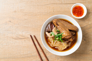 Braised duck noodles with brown soup