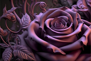 wallpaper designe with purple flower