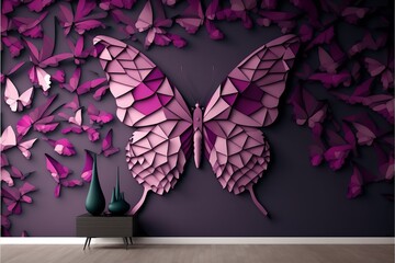 wallpaper designe with butterfly pattern