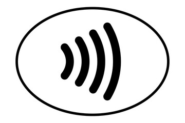 Wireless network icon, sign, and symbol transparent. Contactless NFC wireless Pay sign logo. Tap to pay.