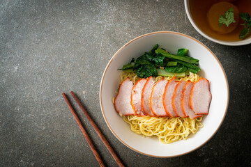 Barbecue Red Pork Noodles with Soup