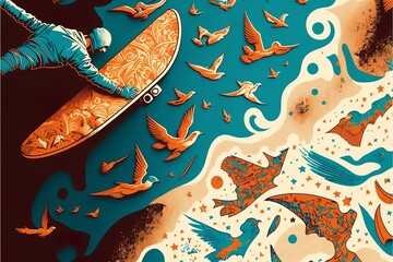 wallpaper designe with birds