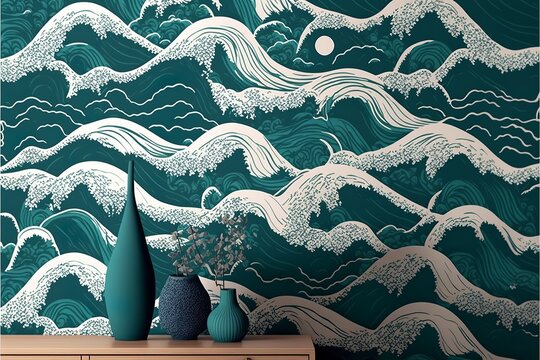wallpaper designe with ovean pattern