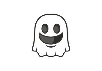 Ghost logo design template abstract icon isolated white background