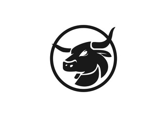Bull logo template design abstract icon isolated white background