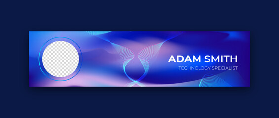 Modern technology, futuristic LinkedIn cover or banner design of liquid mesh vibrant and soft pastel gradient smooth blue color background