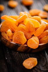 A full plate of dried apricots.