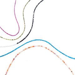 Elegant jewelry set. Jewellery set with gemstones. Jewelry accessories collage. Product still life concept. Ring, necklace and earrings.