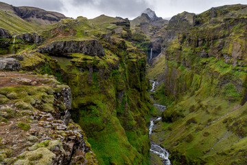 Mulagljufur canyon with river in Iceland