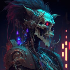 Cyberpunk Orc Skull