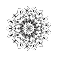 Mandala Design Decorative Pattern Decoration Snowflake on black Flower Pattern Design