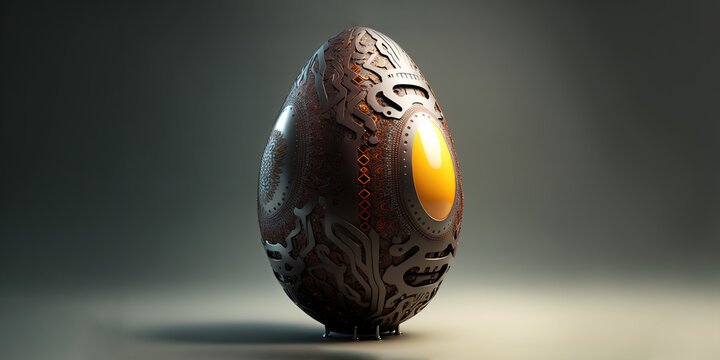 cyborg style easter egg, copy space