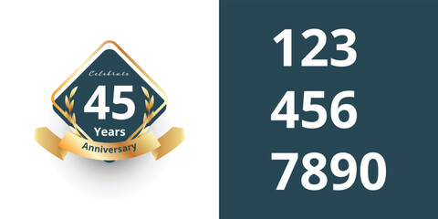 Set years anniversary with emblem badge label illustration template design