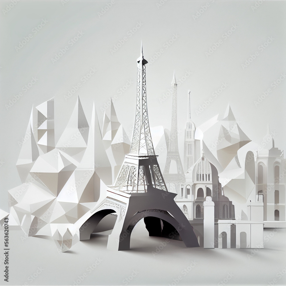 Wall mural eiffel tower city