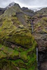 Waterfall in Mulagljufur canyon in Iceland