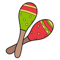 maraca filled outline icon