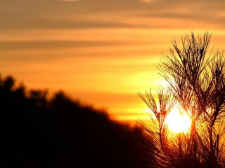 sunset over the mountains