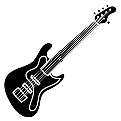 bass guitar glyph icon - obrazy, fototapety, plakaty