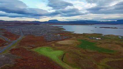 Fototapeta na wymiar Drone view of Icelandic nature. 