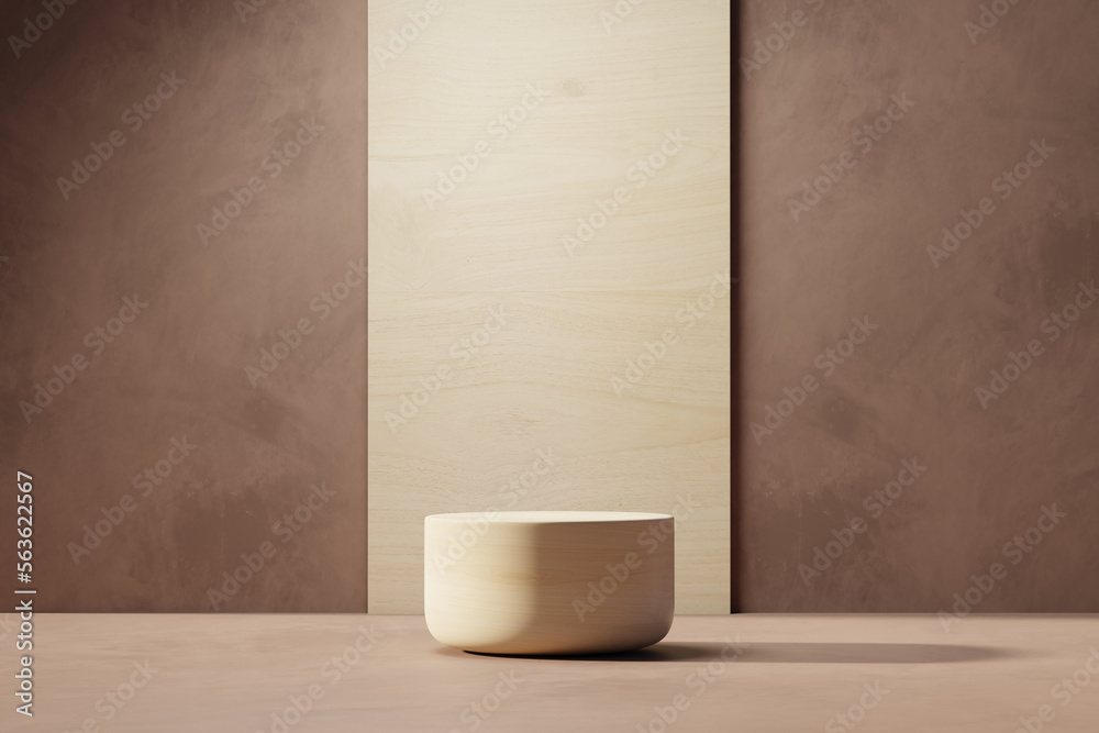 Poster abstract minimal modern podium platform for product display showcase 3d rendering