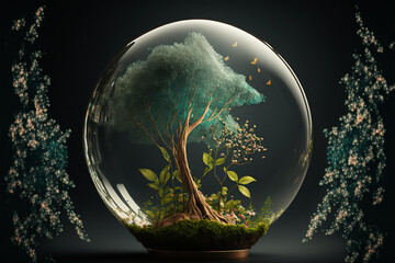 globo com natureza dentro conceito de salvar o planeta 