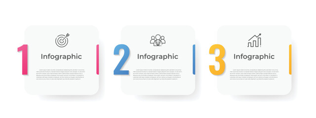 infographic template with 3 options or step